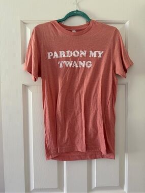 Women's 'Pardon My Twang' Graphic Tee - Coral
